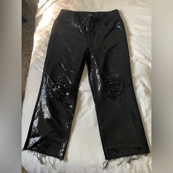 Express Black High-Rise Straight Ankle Pants - Picture 2 of 8